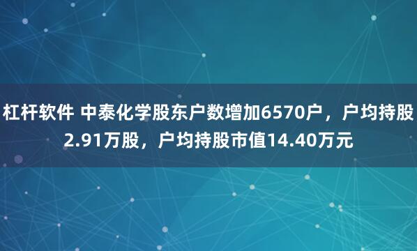 杠杆软件 中泰化学股东户数增加6570户，户均持股2.91万股，户均持股市值14.40万元