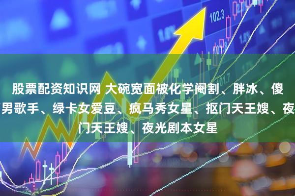 股票配资知识网 大碗宽面被化学阉割、胖冰、傻狍子、下雨男歌手、绿卡女爱豆、疯马秀女星、抠门天王嫂、夜光剧本女星